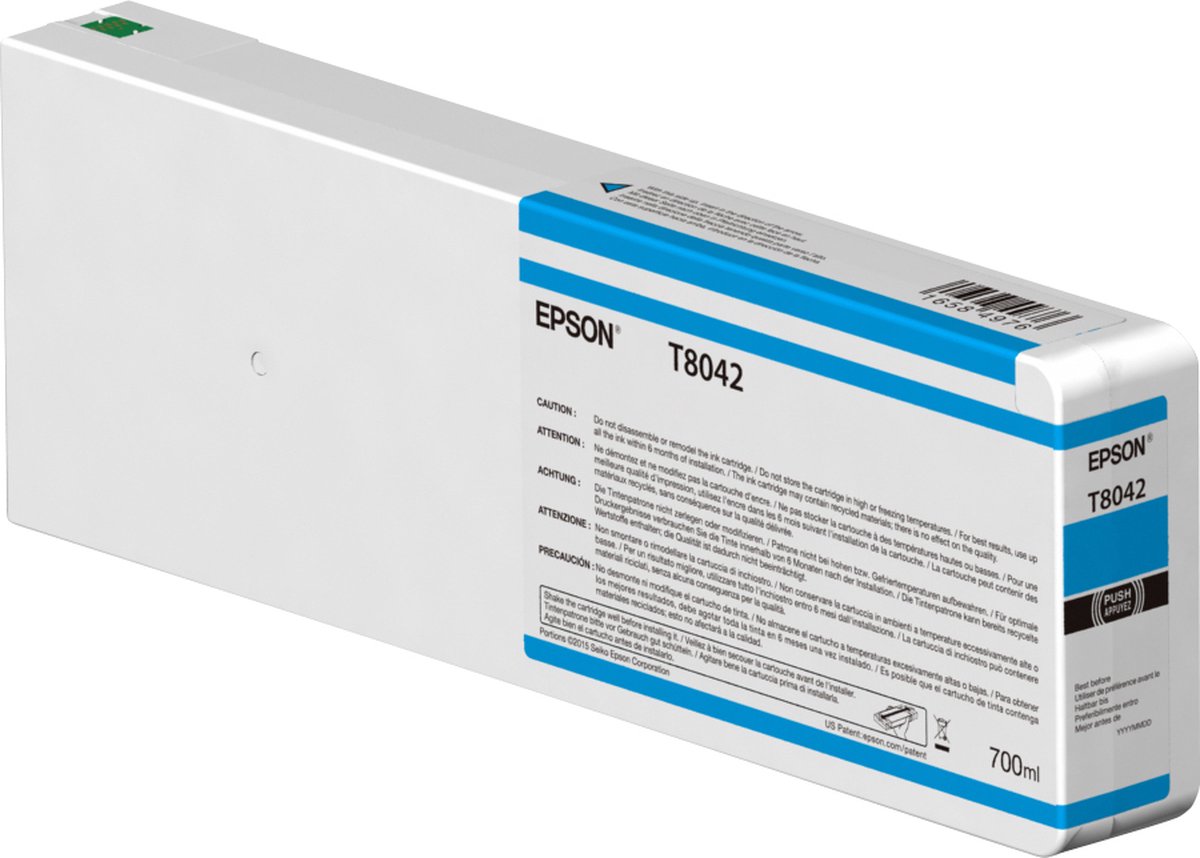 Epson | Inktpatroon | UltraChrome HDX/HD Light Cyaan - 700 ml - T 55K5 (814403)