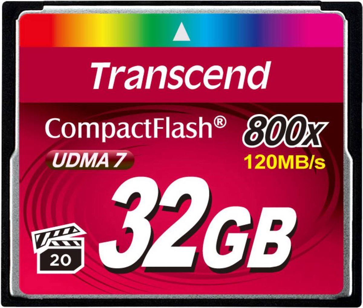 Transcend | CompactFlash-geheugenkaart | 32 GB | 800×