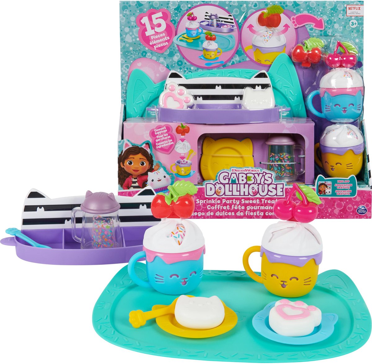 Gabby's Dollhouse Sprinkle Party Serviessetje (2013094)