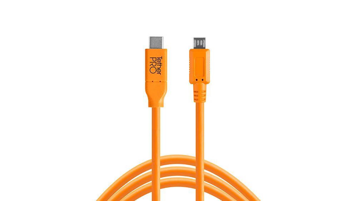 Tether Tools | USB-C-naar-USB 2.0 Micro-B-kabel | 4,60 m | Oranje