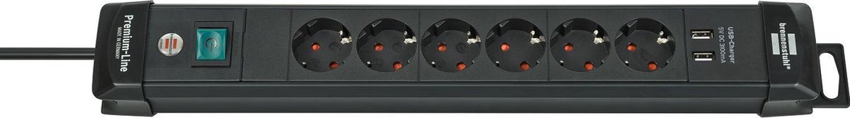 Brennenstuhl | Premium-Line | 6-voudige stekkerdoos | zwart
