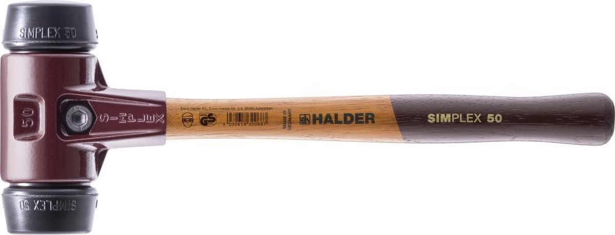 Halder | SIMPLEX-hamer | 80 mm | Rubber Composiet