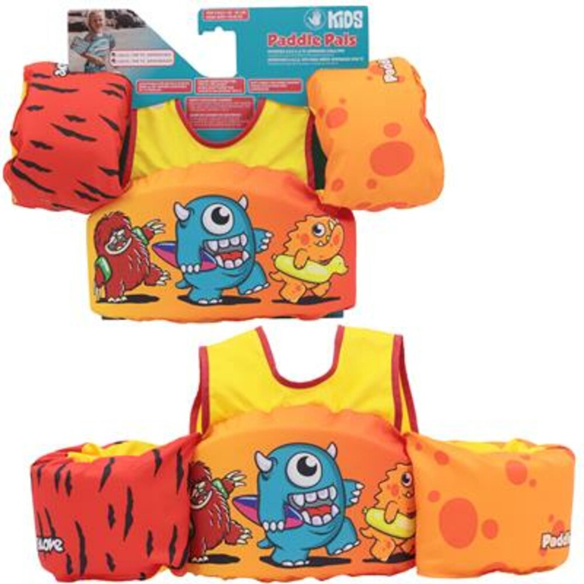 Paddle Pal Monsters | 3-6 Jaar | Zwem-drijfvest met Mouwtjes