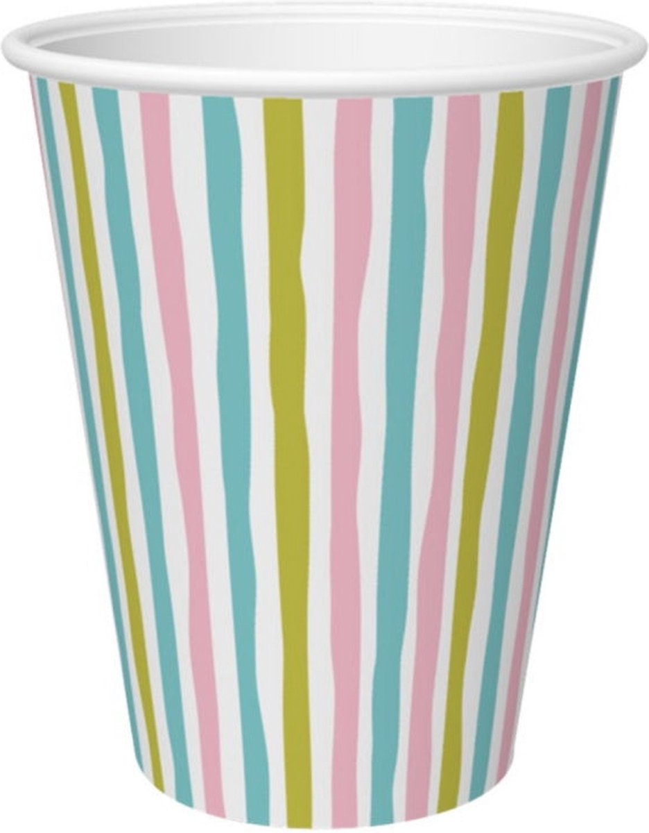 Stripes Multi Bekers | 24 cl | - | Multi | 10 stuks (1051223)