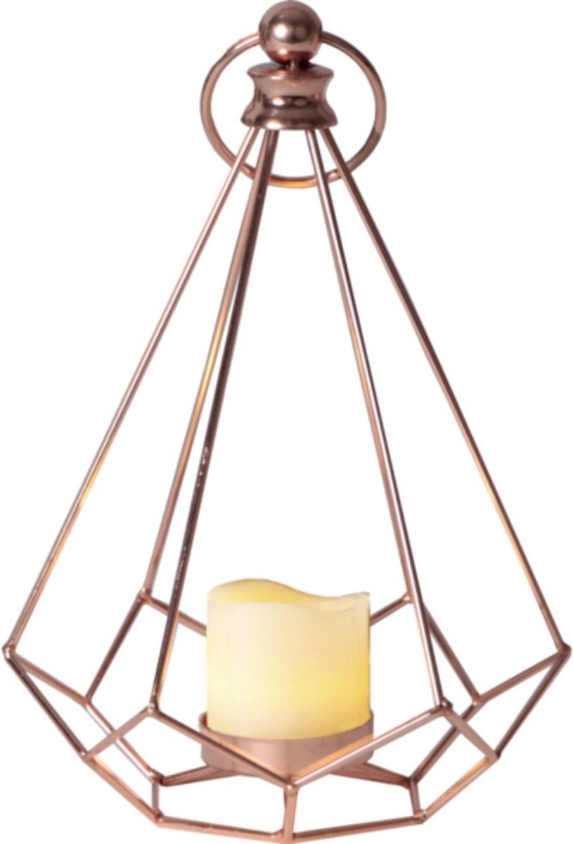 Lantaarn Edge met LED-kaars 23,5 cm