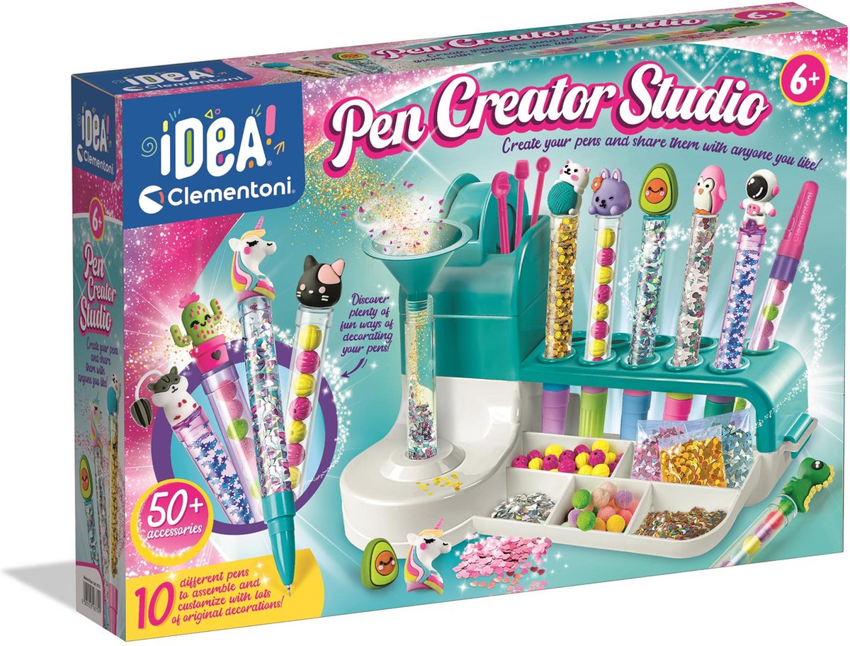 Clementoni | Creatieve Studio | 10 Gekleurde Pennen met 50 Accessoires