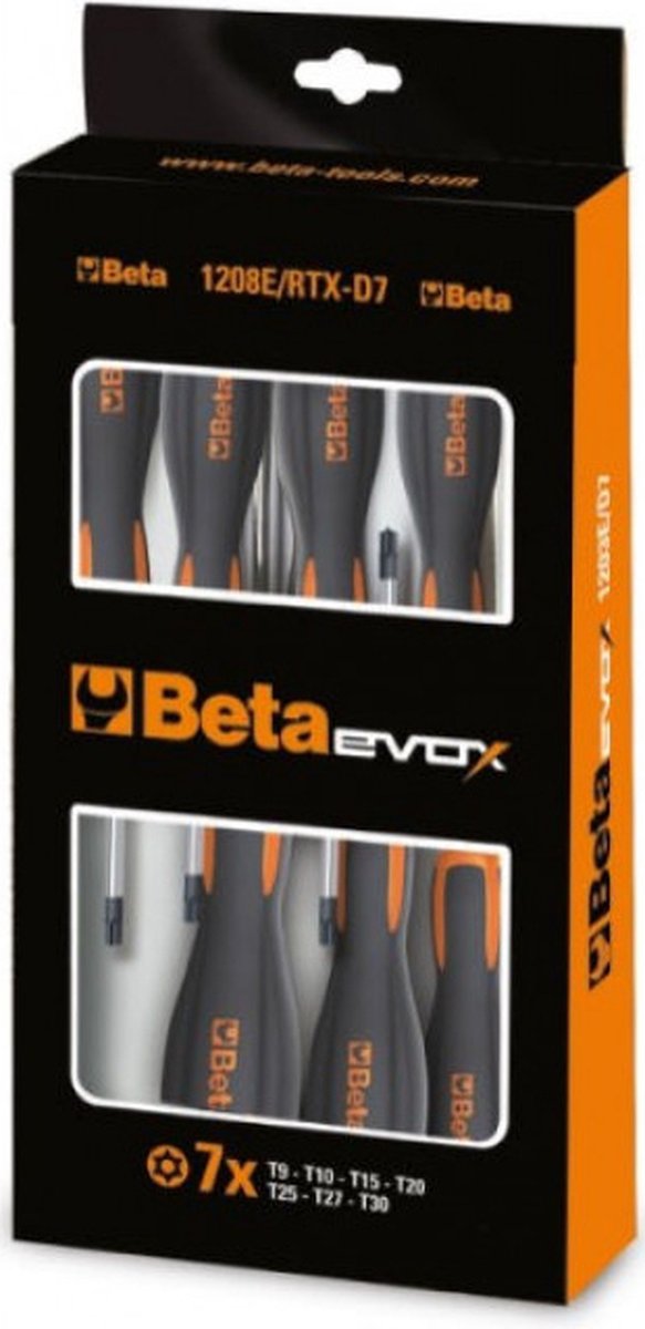 Beta Tools | 7-delige schroevendraaierset | Tamper Resistant Torx®-profiel