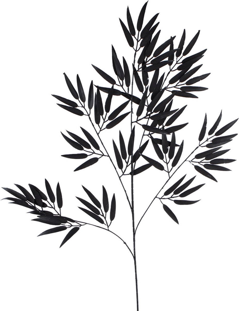 Kunstblad Bamboo spray mat zwart 98cm