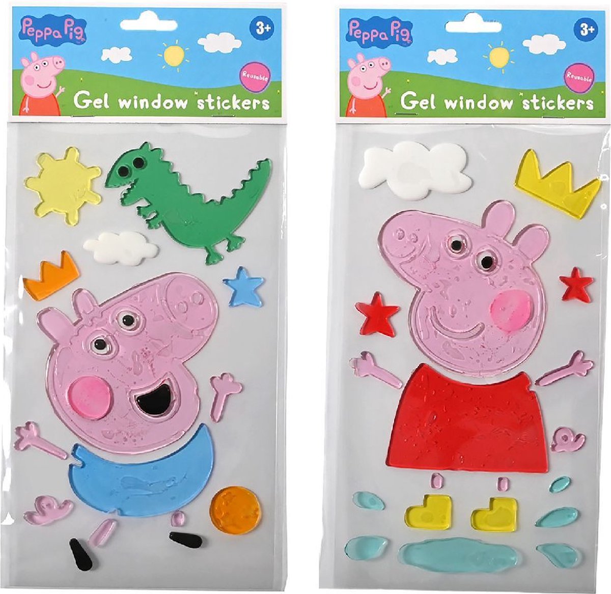 Peppa Pig gelraamstickers, set van 2 assorti (2013170)
