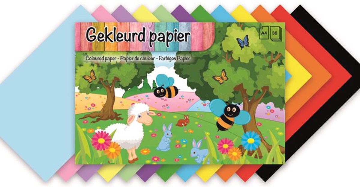 Knutselpapier A4 Gekleurd 36 Vellen