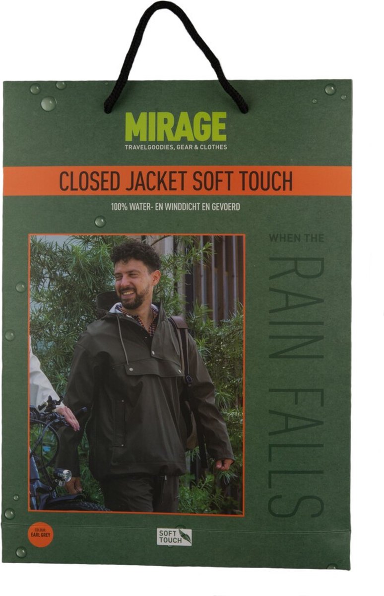 Mirage Regenjas – Maat S – Earl Grey – 100% water- en winddicht