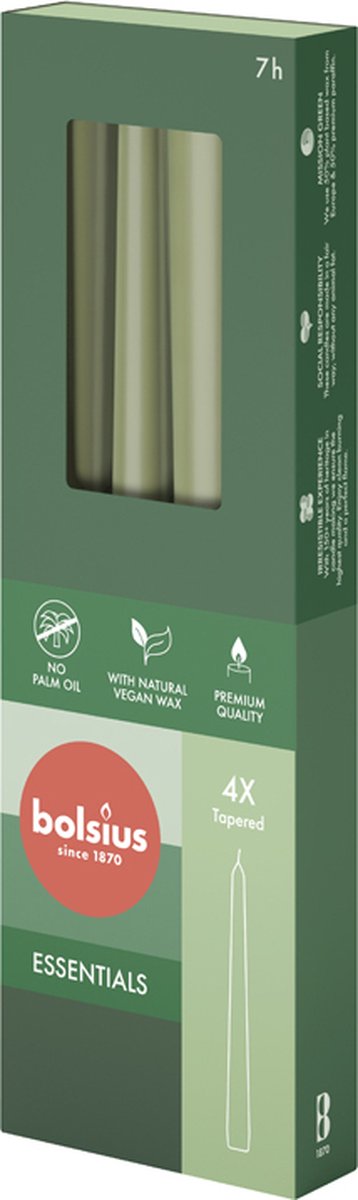 Bolsius | Gotische kaarsen 245/24 | Fresh Olive