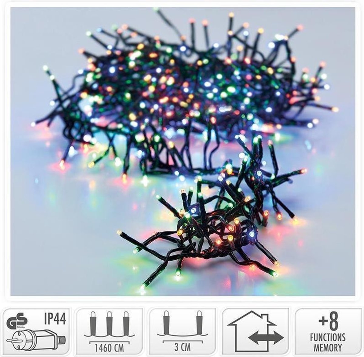 Clusterverlichting | 14,5 m | multicolor | 2016 leds