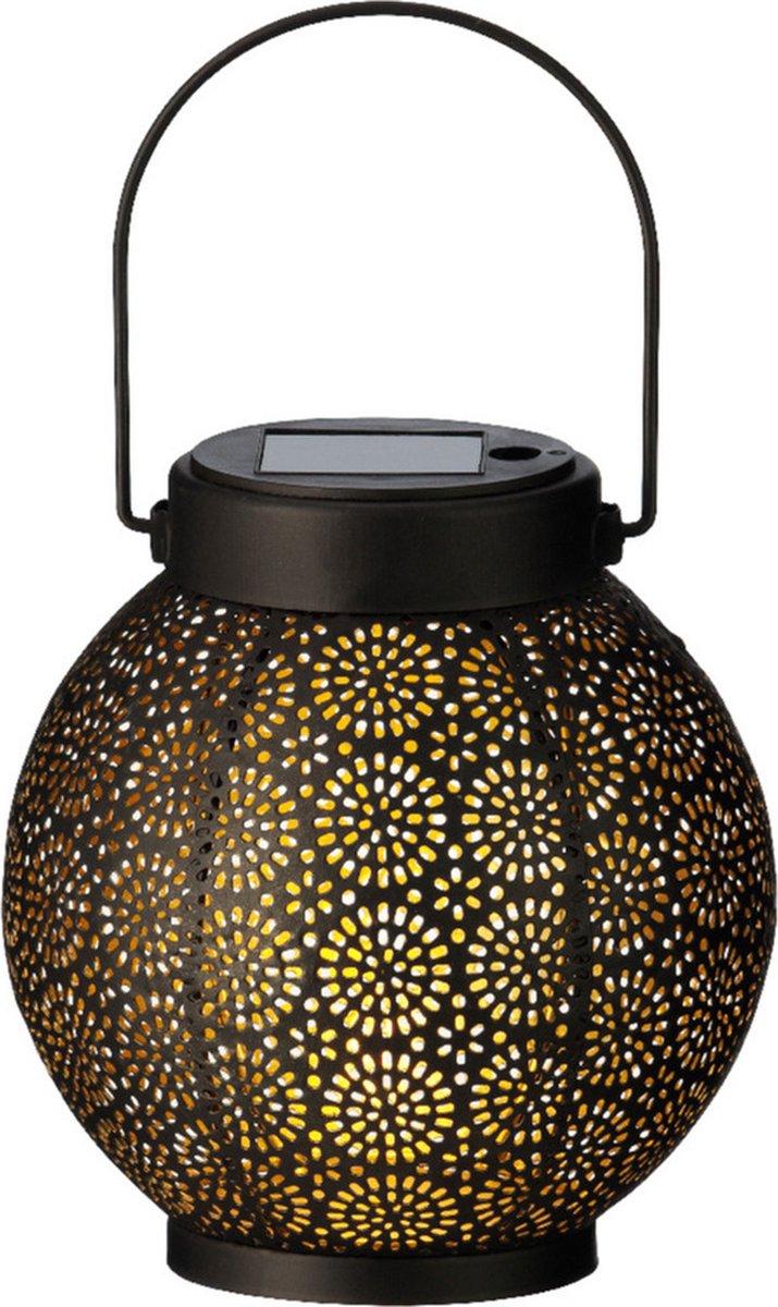Solar Lantaarn | 14 cm | Zwart & Goud