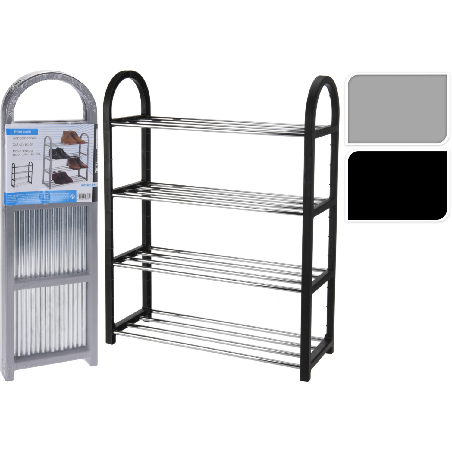 Schoenenrek | 4-laags | 49,5 x 18,5 x 64,5 cm (B x D x H)