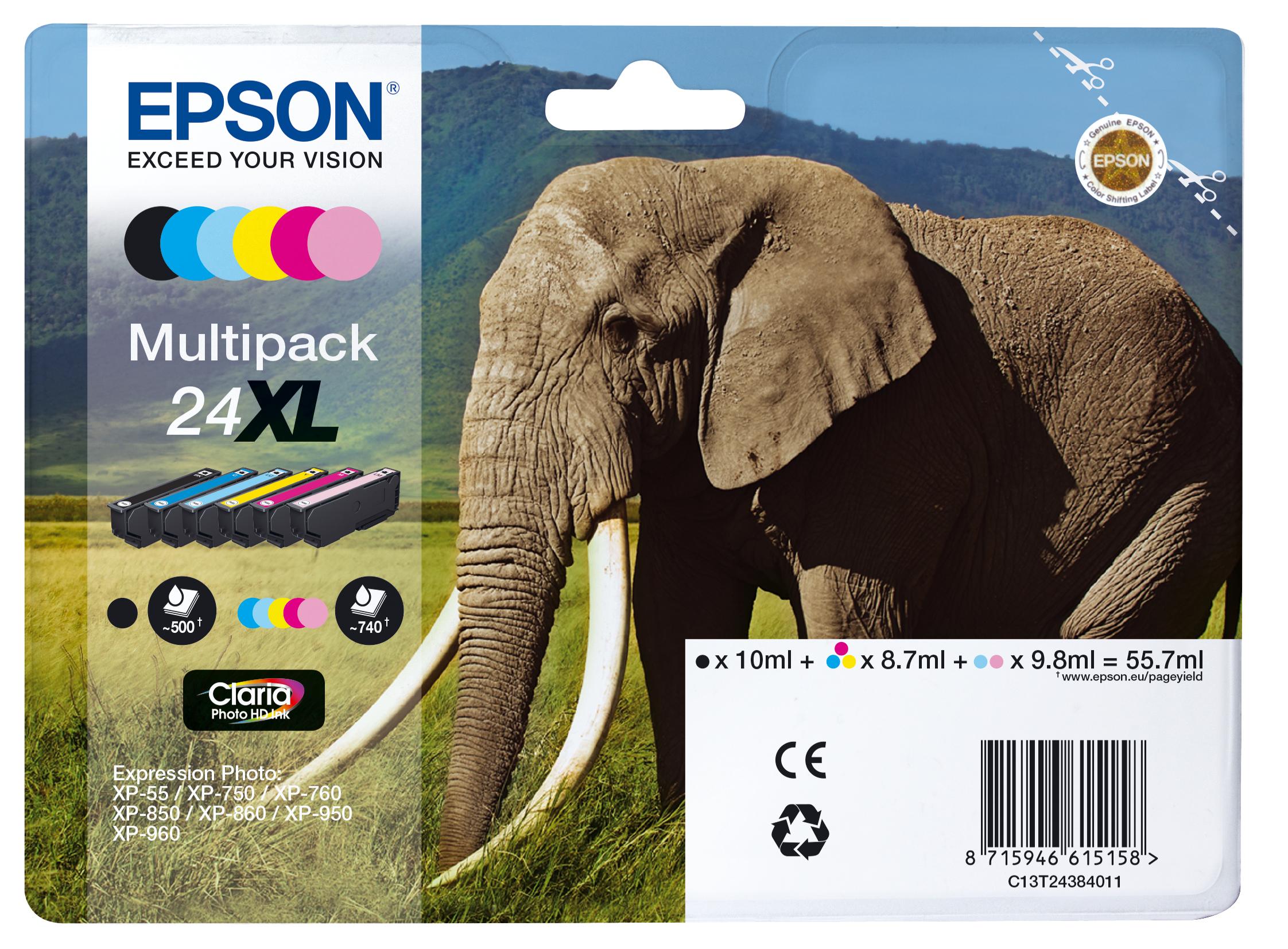 Epson | Multipack XL Claria Photo HD | BK/C/M/Y/LC/LM T 243 T 2438