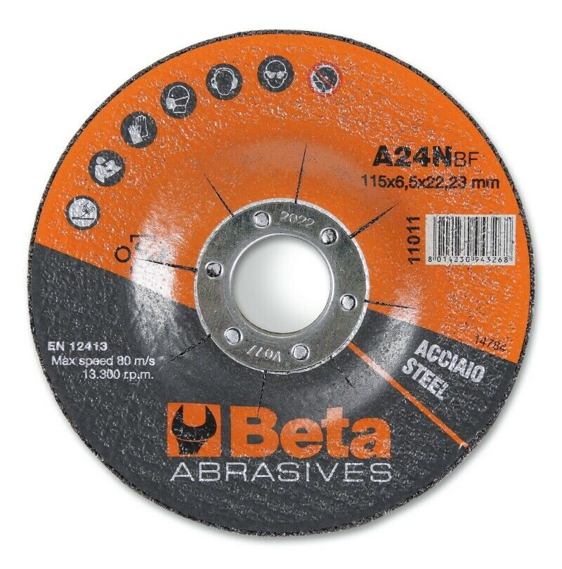 Beta Tools | Afbraamschijven | Ø 125 mm voor staal met doorgezet centrum (10 stuks)