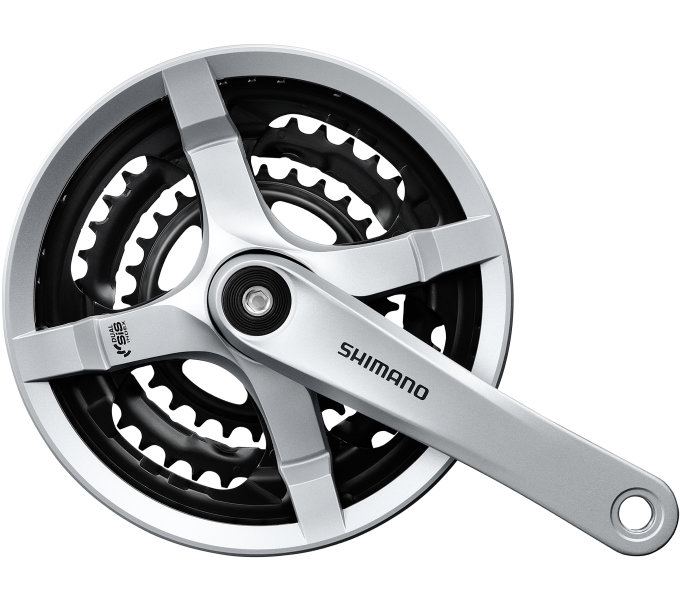 Shimano | Crankstel FC-TY501 | 170 mm crankarm – 48 × 38 × 28T – zilver