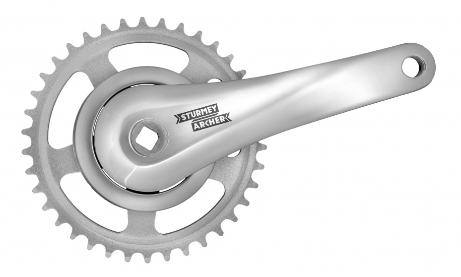 SunRace crankstel 38T met 170 mm crankarm – 95 mm disc – zilver