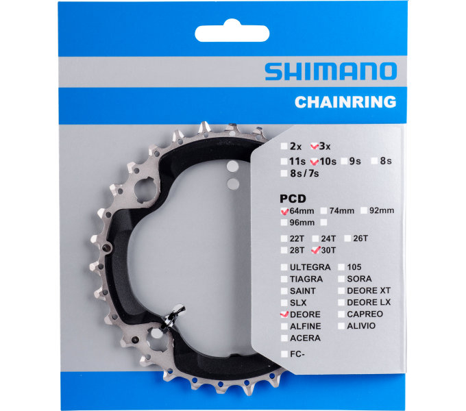 Shimano | Kettingblad FC-M6000 | 30T, 3x10 versnellingen, zwart