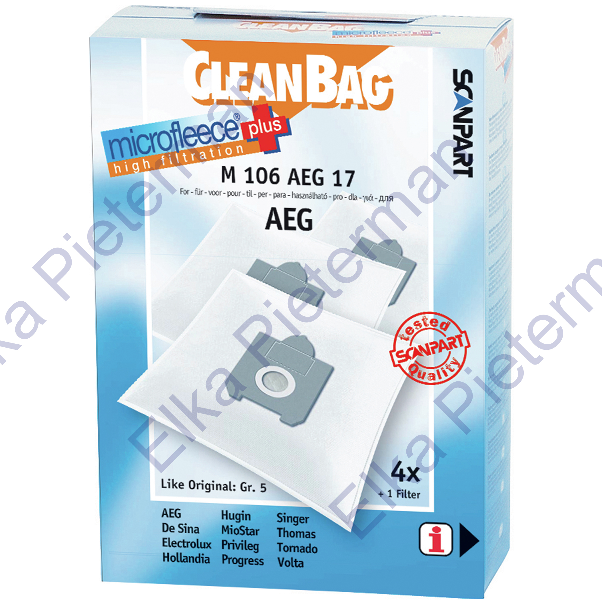CleanBag | stofzuigerzakken | Microfleece+, 4 stuks, geschikt voor AEG Ingenio en andere modellen