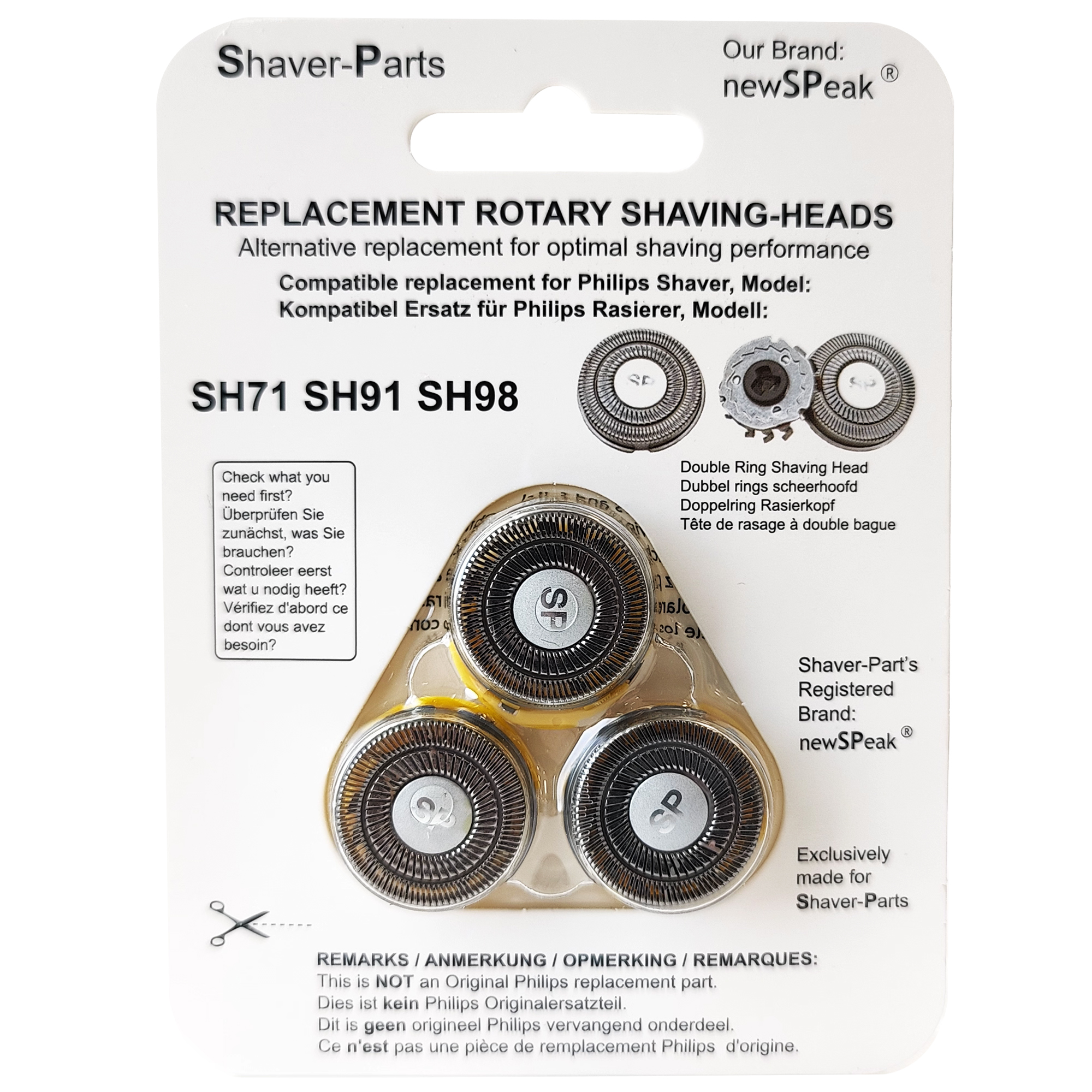 Philips | SH71/SH98 | Losse Scheerhoofden 3st.