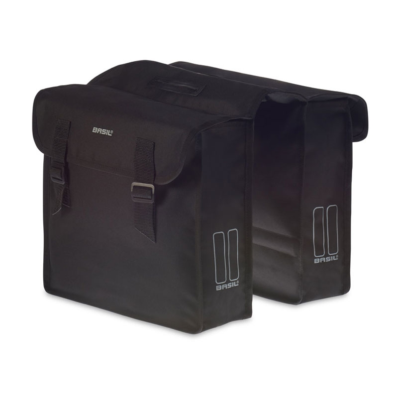 Basil | Dubbele Fietstas Mara 26 Liter – Zwart