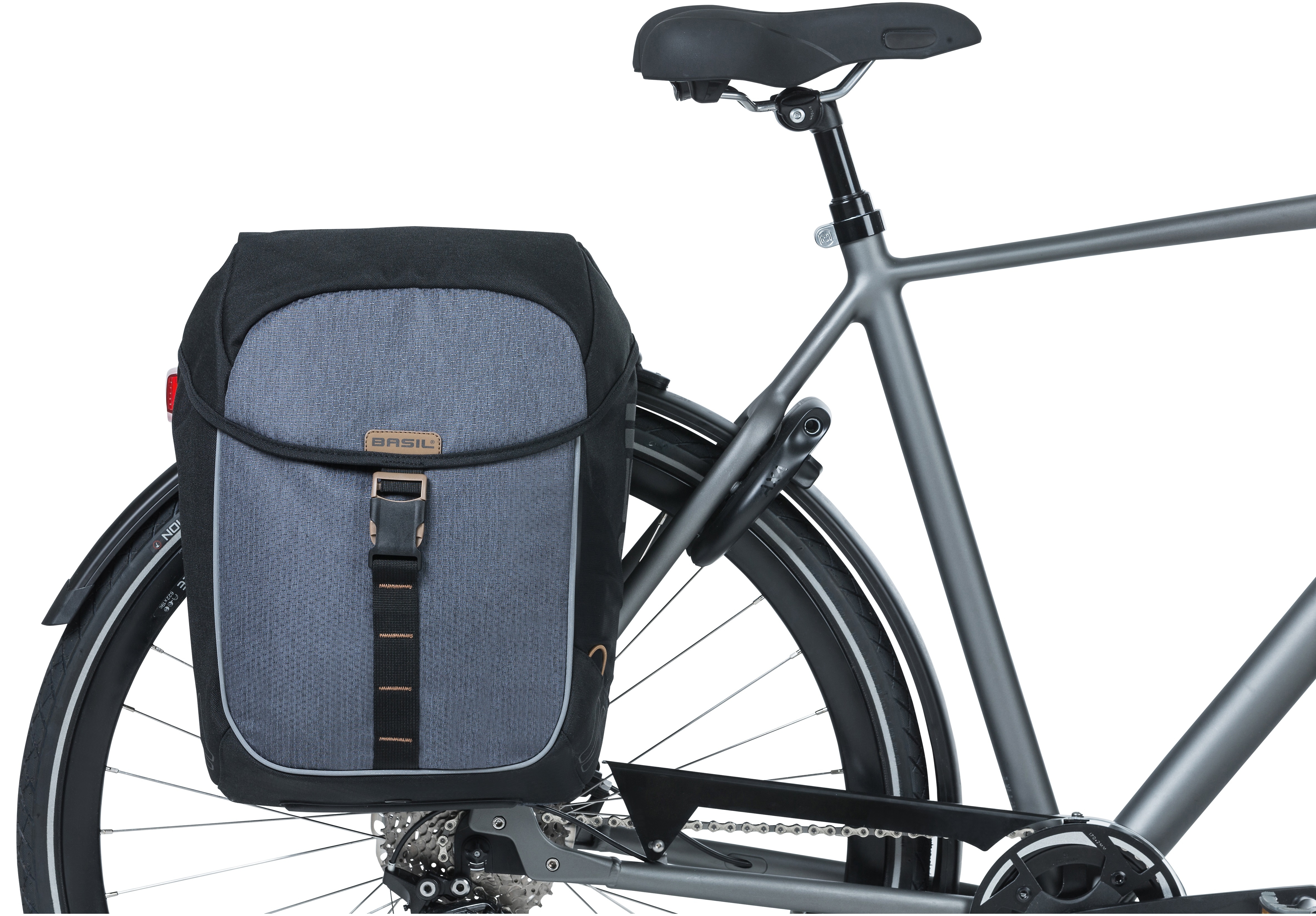 Basil Miles Double Bag | Fietstas | 34 liter | Zwart/Grijs