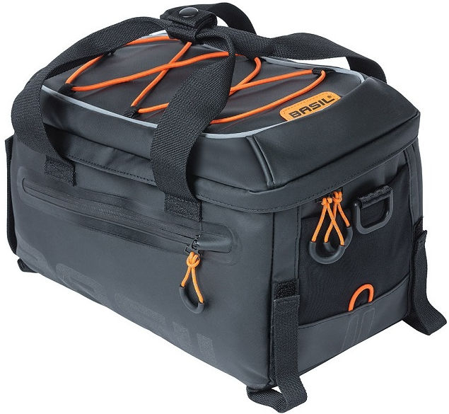 Basil | Bagagedragertas | 7 liter | Zwart/Oranje | Tarpaulin