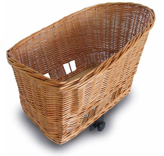 Basil | Hondenfietsmand | Rieten | Met Snelsluiting 50 cm