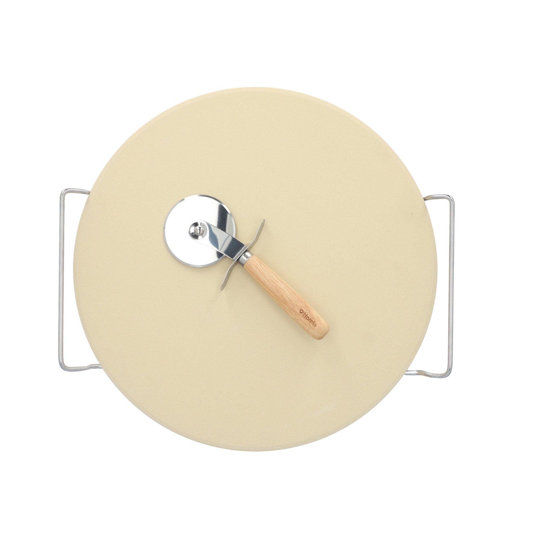 Homla | Pizzasteen en Mes | Steen 33 cm