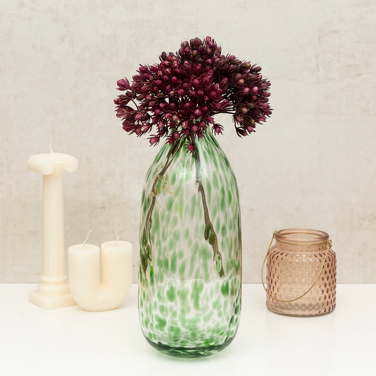 Homla | Vaas | Groen 12x12x30 cm