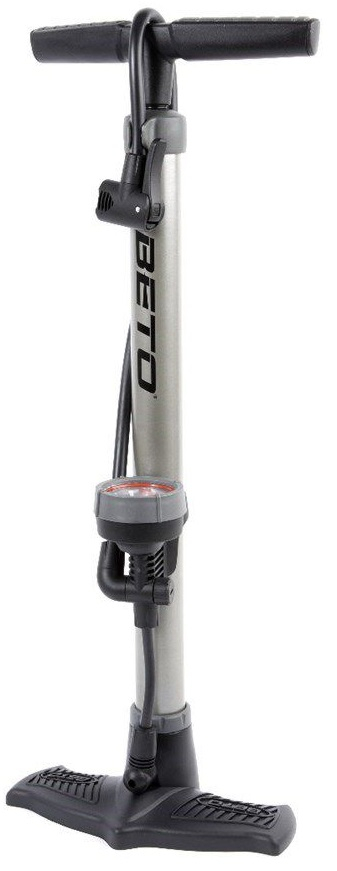 Beto | Voetpomp met meter | Geschikt voor Dunlop, Presta, Schrader