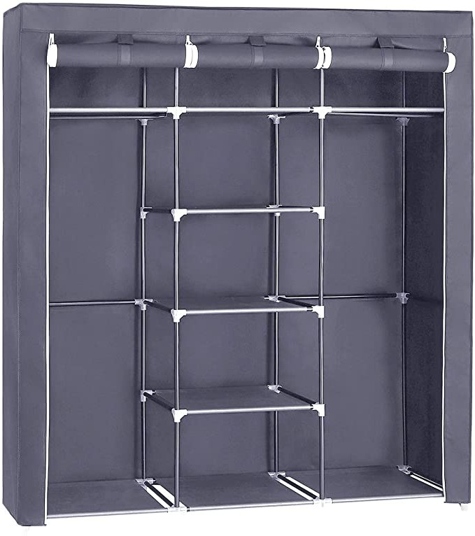 Hoppa! Kledingkast XXL | Legplanken en Kledingstang | Opvouwbaar en Ruim | 151 x 46 x 176 cm (B x D x H)