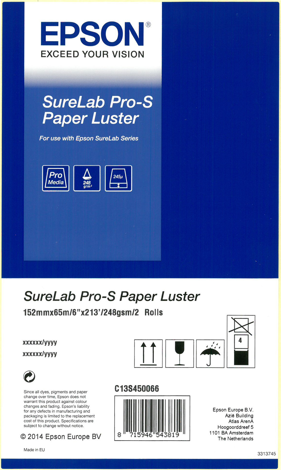 Epson SureLab Pro-S | Fotopapier | Luster | 152 mm x 65 m - 248 g