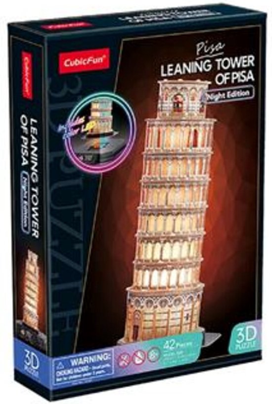 Cubic Fun | 3D Puzzel | Toren van Pisa met LED Verlichting