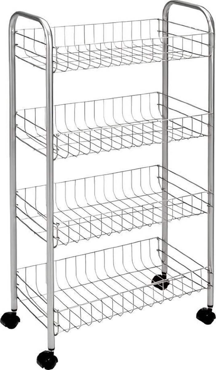 Metaltex | Opbergtrolley Pisa | 4 manden zwart