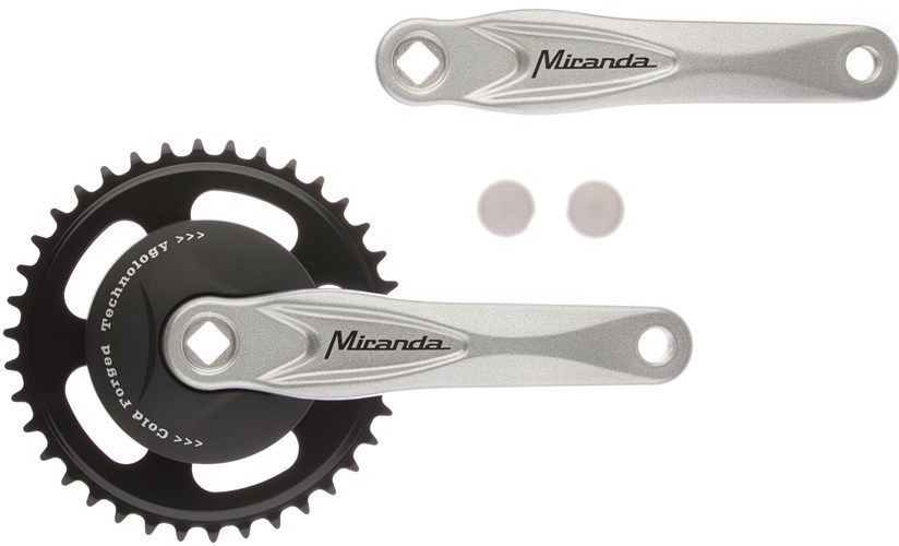 Miranda | Crankstel Alfa 1 | 38T | Zwart met zilveren accenten