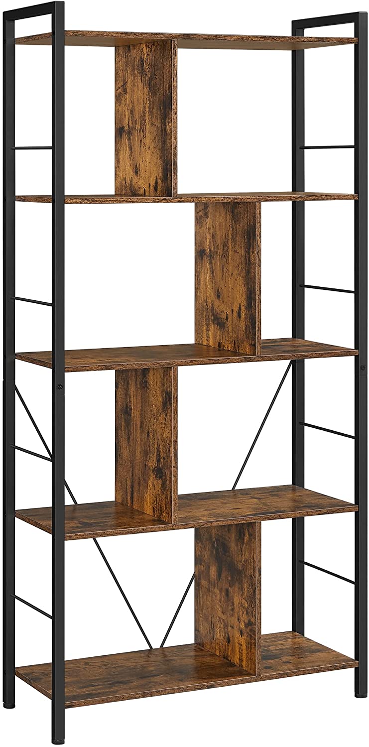 Kapstok | Kledingrek | 9 verwijderbare haken | Schoenenrek | Industrieel ontwerp | Vintage bruin-zwart | 74 x 30 x 150 cm (L x B x H)