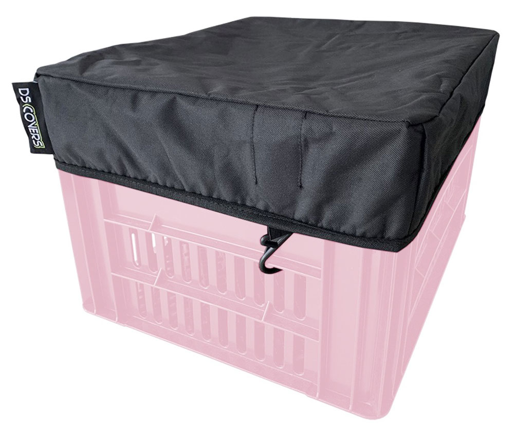 DS Covers | Zwarte fietskrathoes | Geschikt voor kratten tot 40 x 50 cm