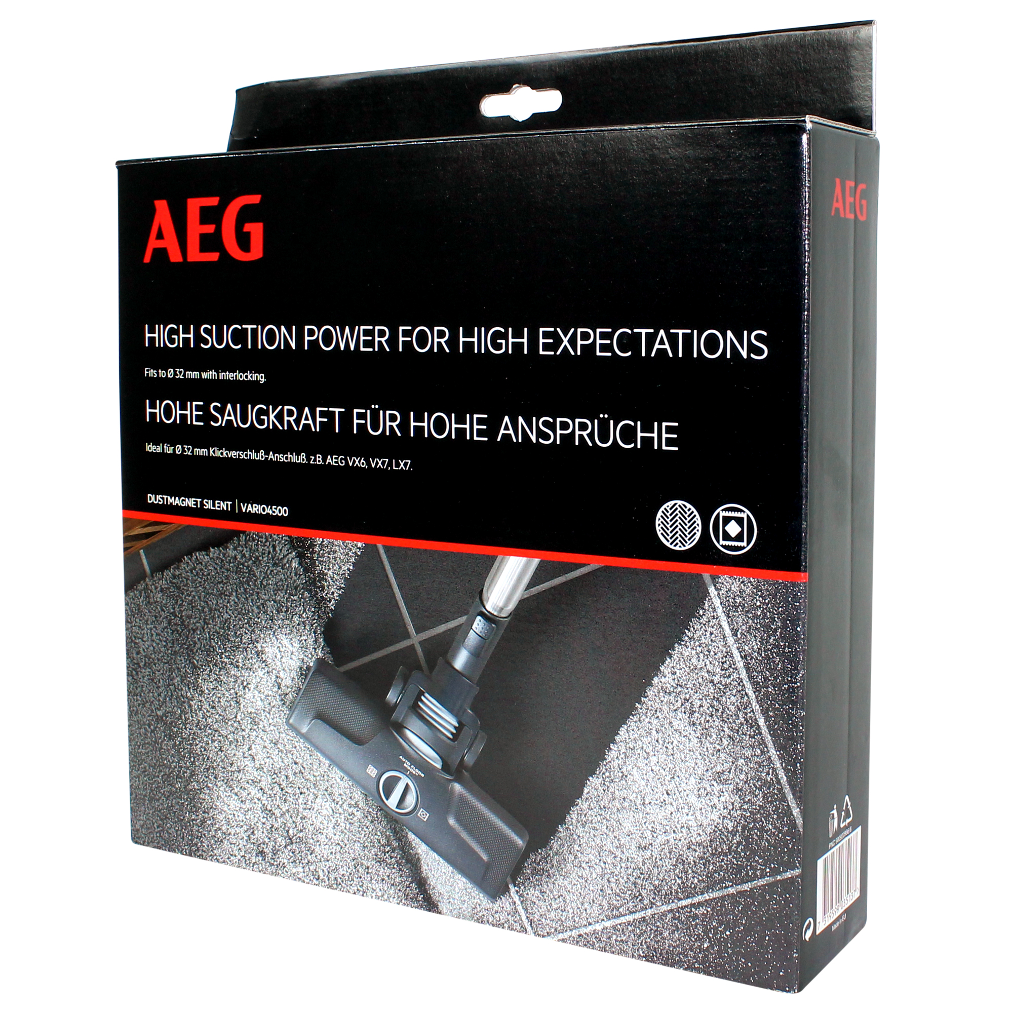 AEG Zuigmond DustMagnet Ø32 mm – verstelbare borstel voor harde vloeren en tapijten