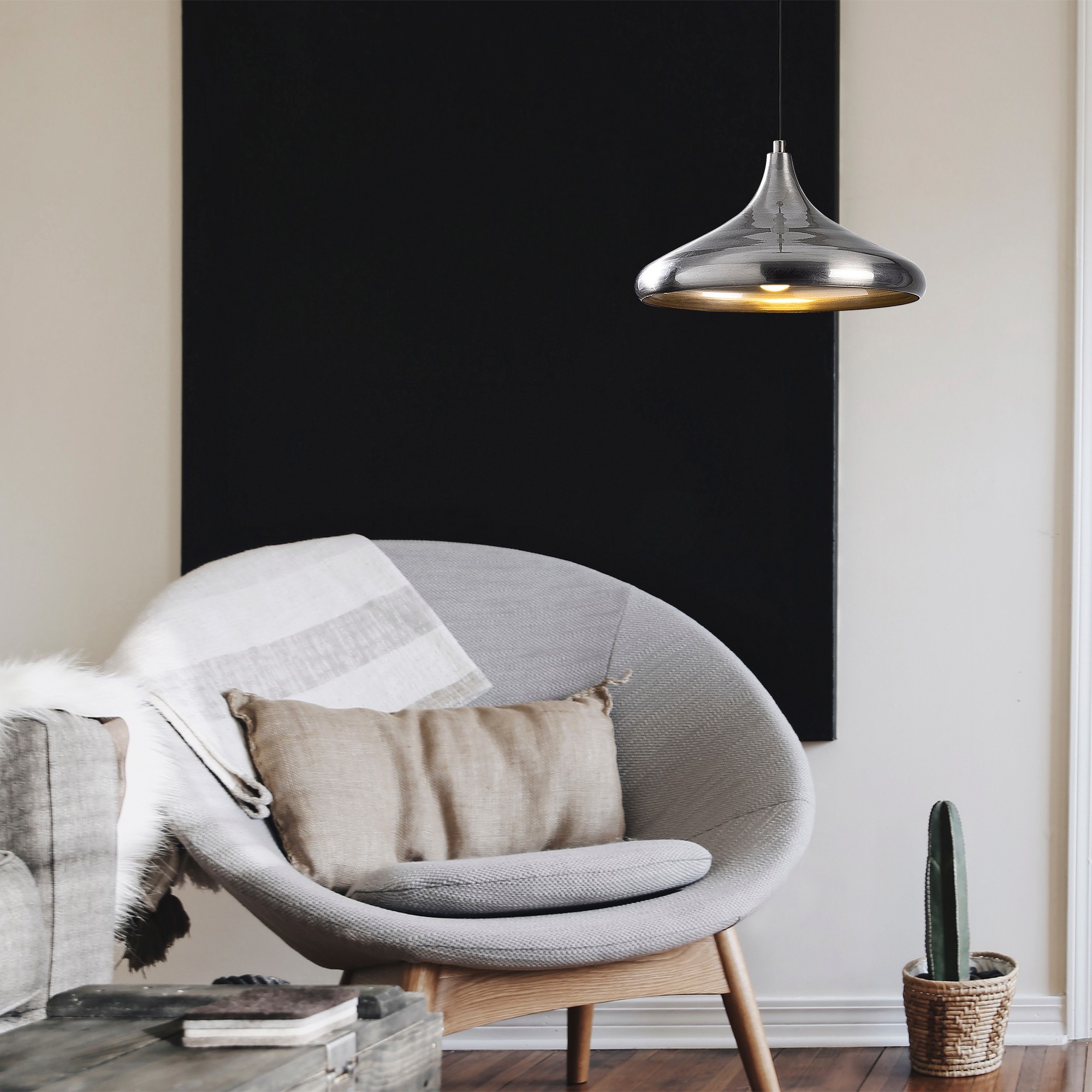 Asir kroonluchter – zilver – 116 cm hoog