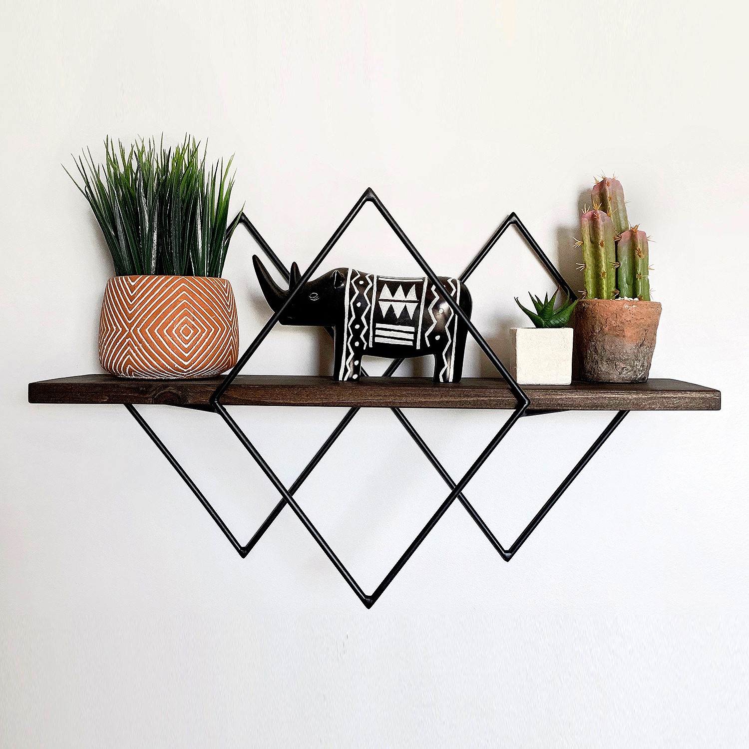Asir | Decoratieve Wandplank | Okkernoot | 41 x 15 x 32 cm