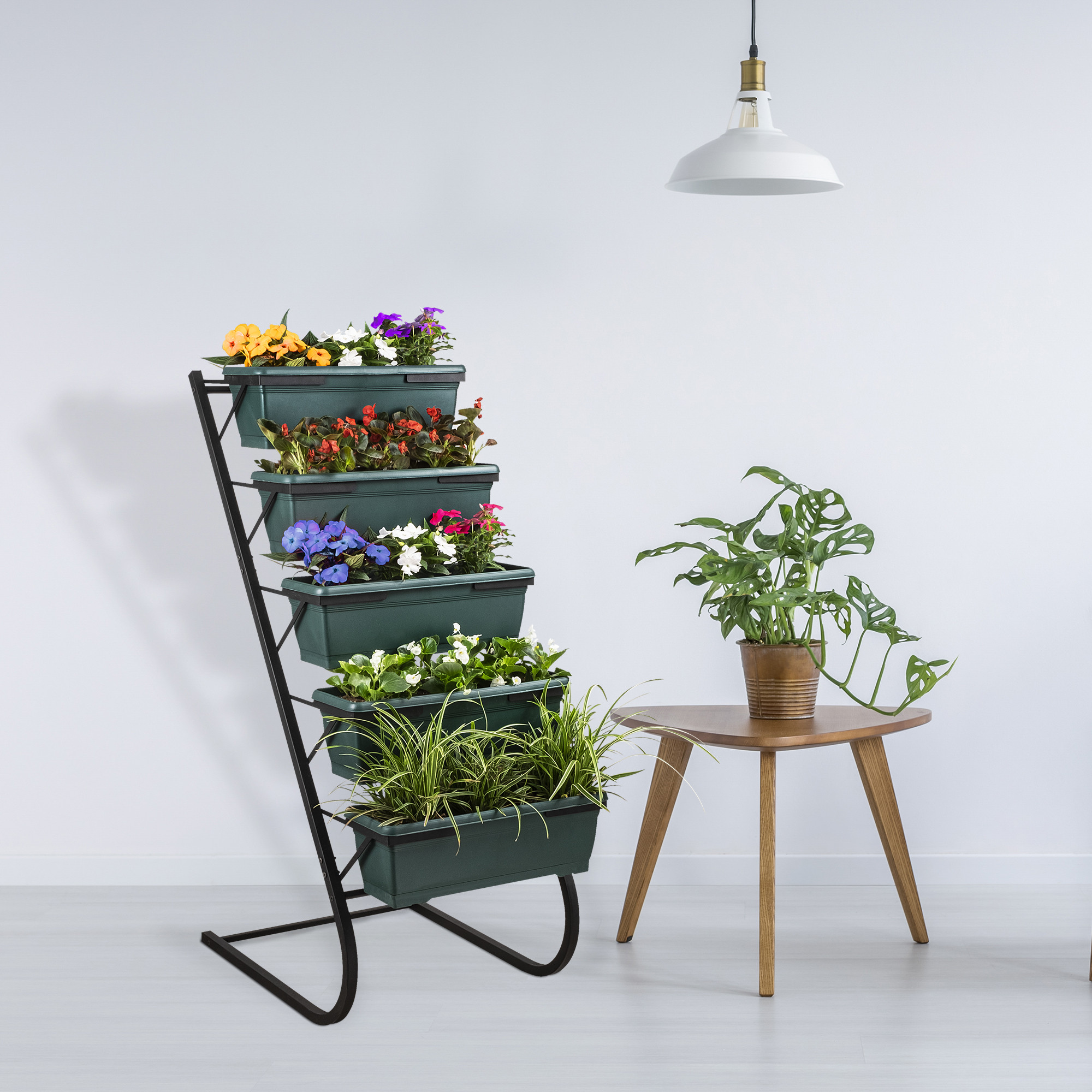 Asir Decoratieve tuinpot - Donkergroen Zwart - 56 x 130 x 85 cm