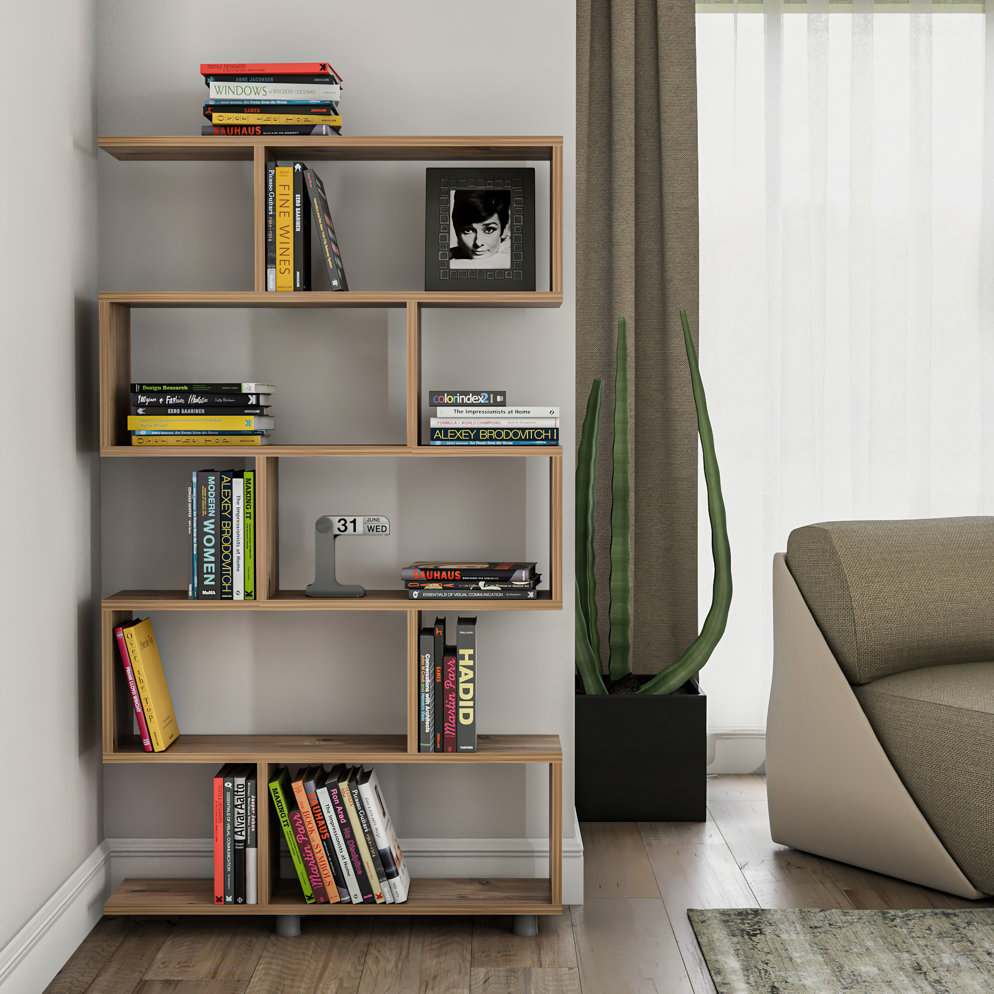 Asir - Boekenplank - Pijnboom - 90 x 20 x 156