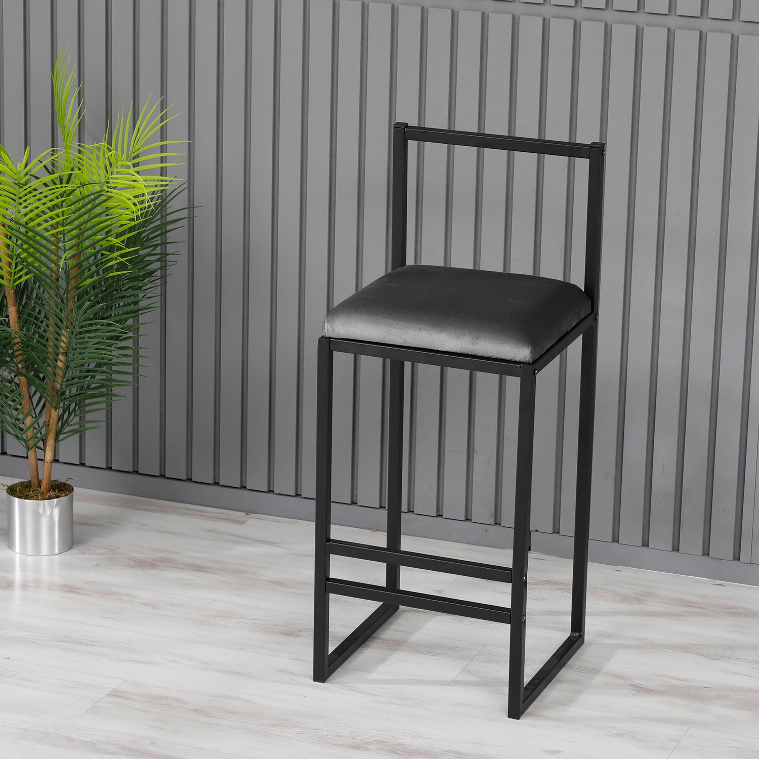 Asir | Barkruk | Fume kleur | 35 x 35 x 80 cm