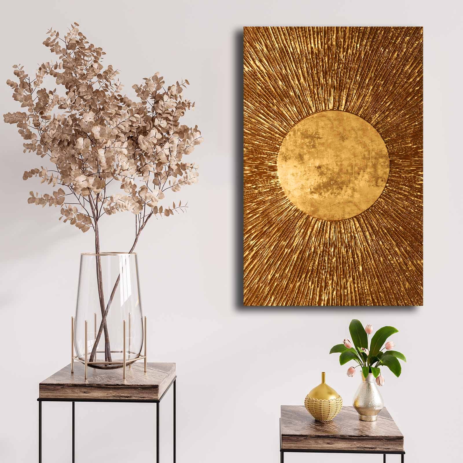 Asir | Decoratief Canvas Schilderij | Goud | 45 x 70 x 2,8 cm