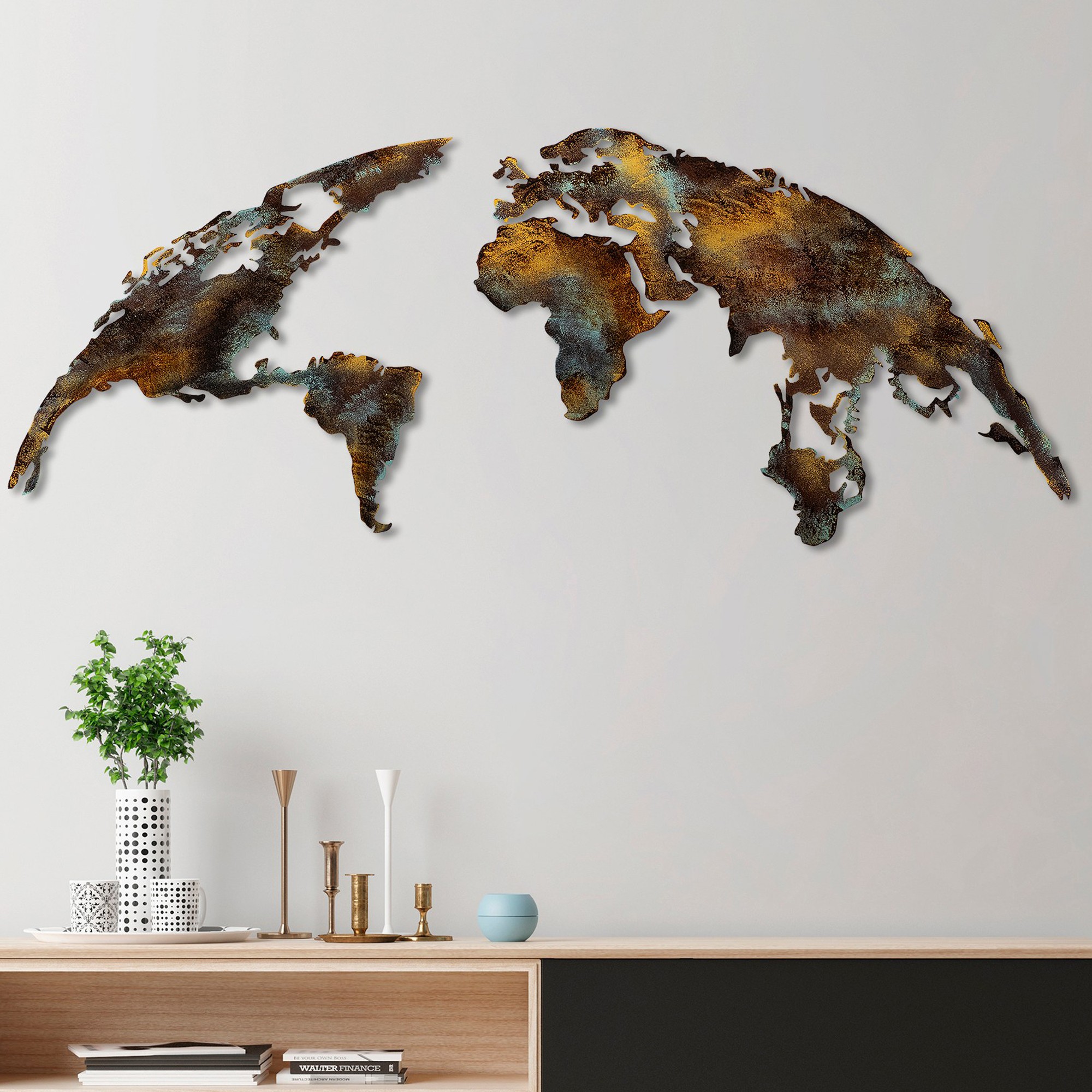Asir | Decoratief Metalen Wandaccessoire | Veelkleurig - 59 cm