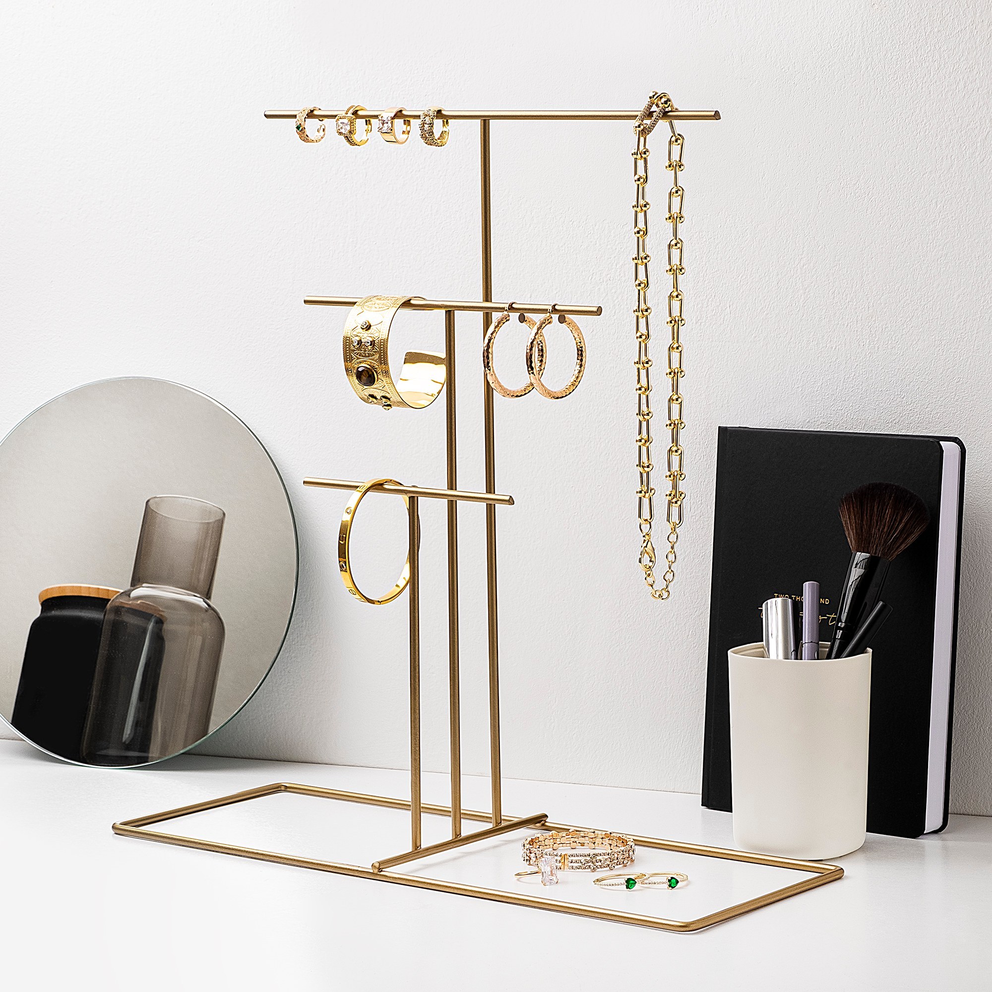 Asir sieradenstandaard organisator – goud – 41 x 40 x 15 cm