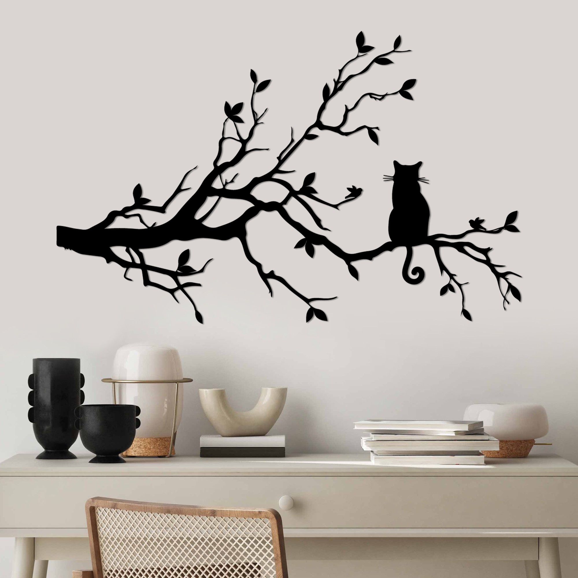 Asir | Decoratief Wandaccessoire | Zwart | 80 x 50 cm